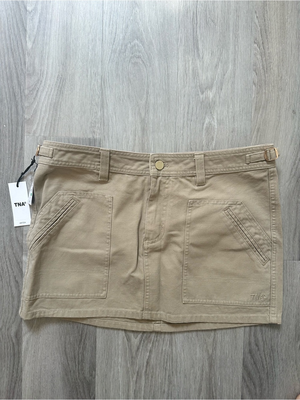 TNA Rossi Khaki Utility Mini Skirt